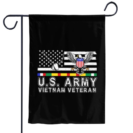 Vietnam Veteran Eagle US Flag Dog Tag Vintage Garden Flags