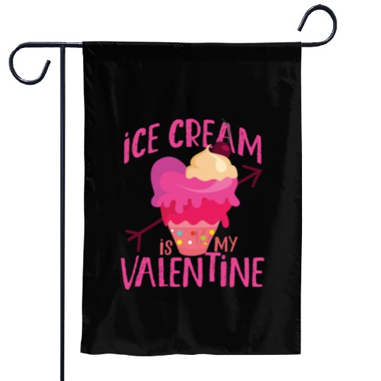 Ice Cream Valentines Day Heart Garden Flags