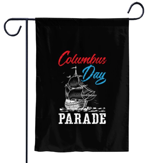 Columbus Day Parade Christopher Columbus Navigator Garden Flags