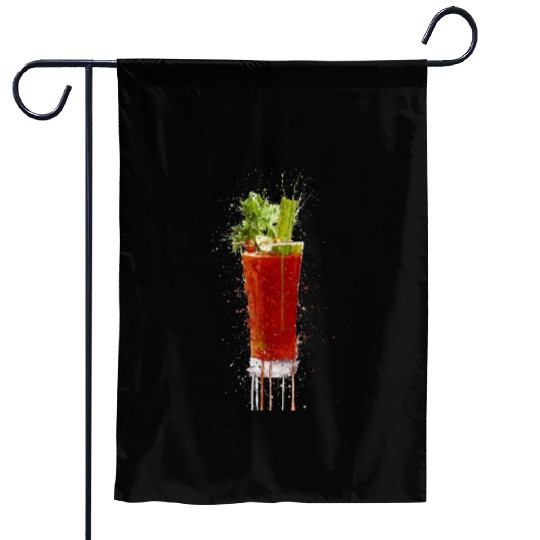 Blood Mary cocktail watercolor art Garden Flags