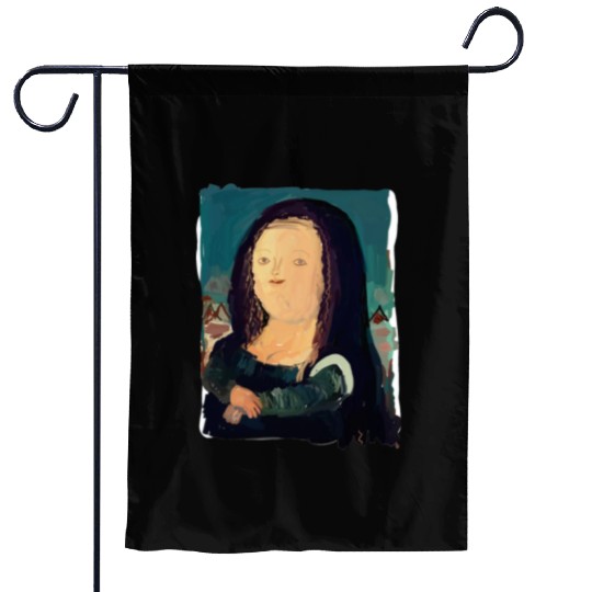 Monalisa in my eyes neo-expressionism painting Garden Flags