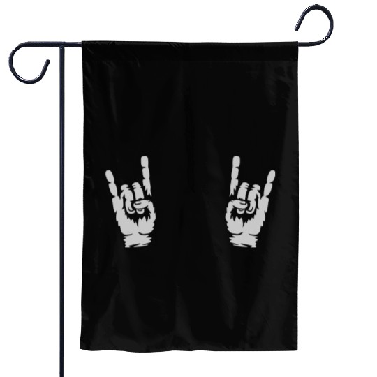 music heavy metal hands Garden Flags