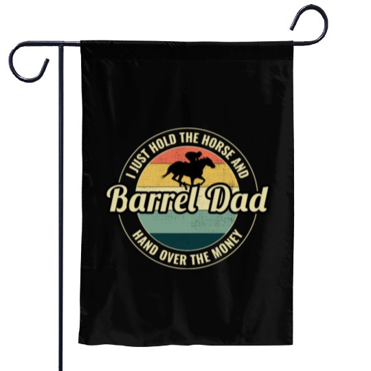 Barrel Racer Racing Horse Riding Dad Fathers day Garden Flags