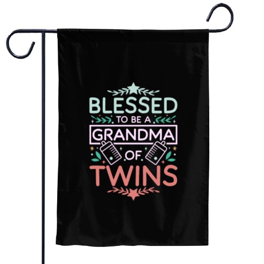 Nana Grandma of twins Garden Flags