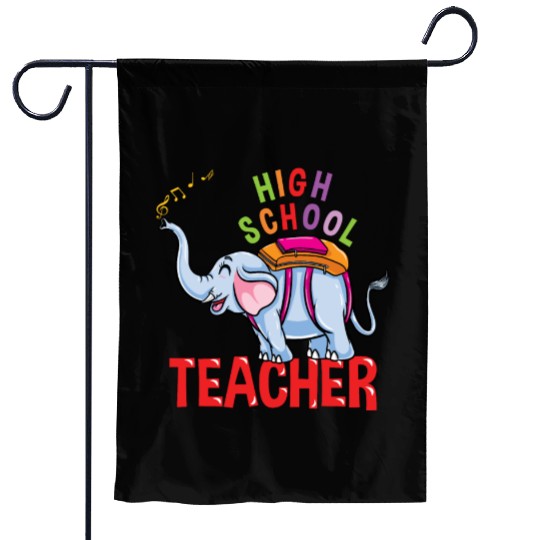 Back To School Elephant High School Teacher Garden Flags
