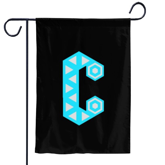 Letter C Logo Robot Garden Flags