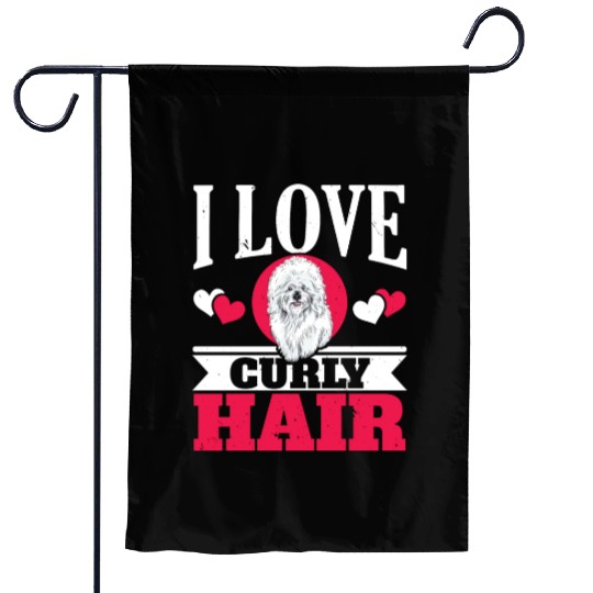 I Love Curly Hair Bichon Frise Dog Lover Puppy Paw Garden Flags