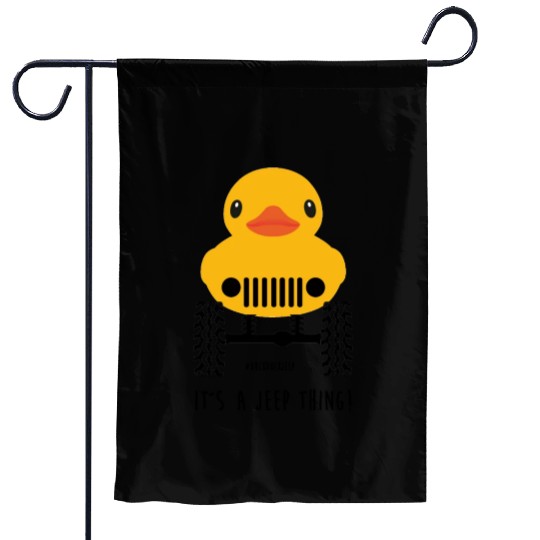 Jeep Cute Rubber duck on Offroad wheels duckduck Garden Flags