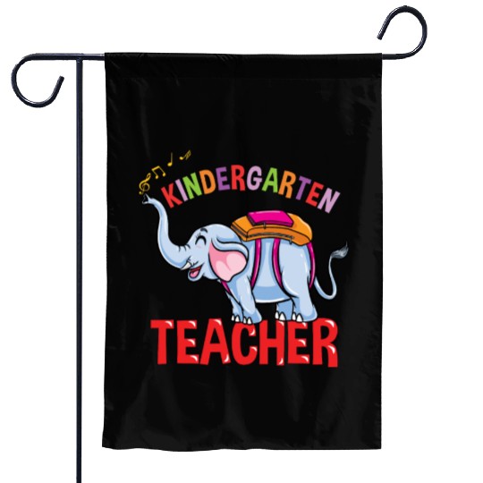 Back To School Elephant Kindergarten Teacher Garden Flags