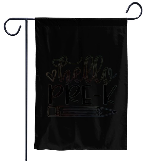 Funny Hello Pre-k Back to School Student Teacher Garden Flags