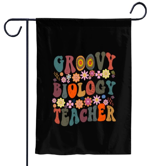 Groovy biology Teacher retro Back To School Garden Flags