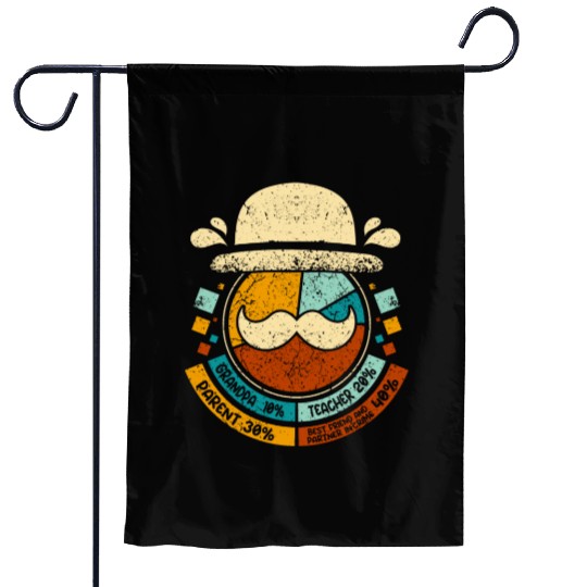 Grandpa teacher partner in crime Garden Flags