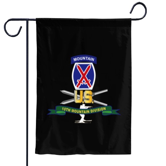 Army 10th Mountain Division SSI w Ski Branch Ribbo Garden Flags