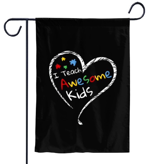 I Teach Awesome Kids Autism Special Ed Teacher Garden Flags