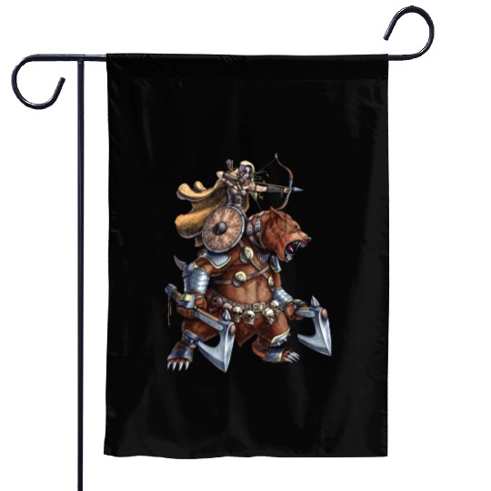 Norse Bear Viking Warrior Garden Flags