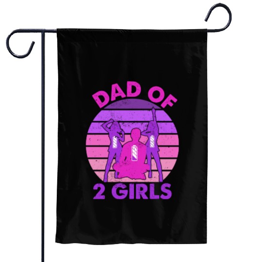 Dad of Two Girls Low Battery Husband Daddy Garden Flags