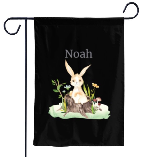 Waldtier Reh Hase Hedgehog Flowers Name Noah Garden Flags