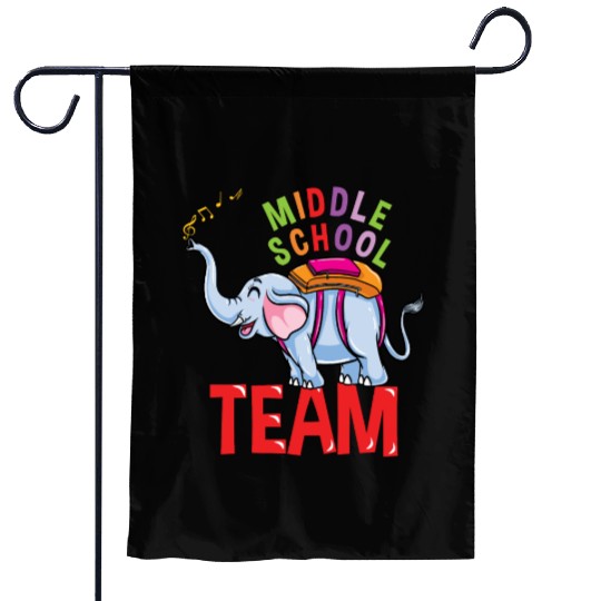 Back To School Elephant Middle School Team Garden Flags