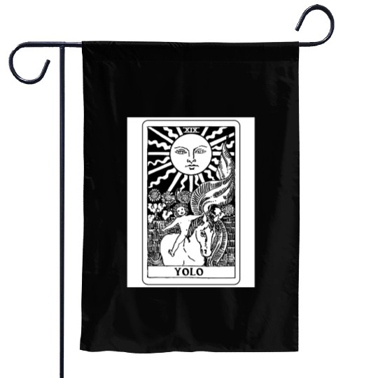 You Only Live Once Sun Tarot Card Parody Garden Flags