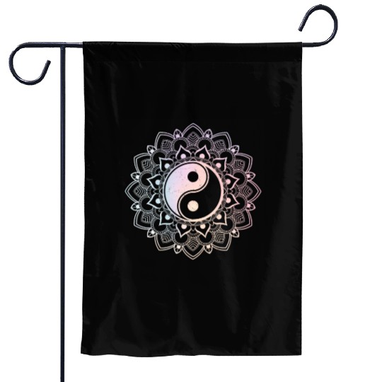 Yin Yang Lotus Mandala Spiritual Reiki Garden Flags