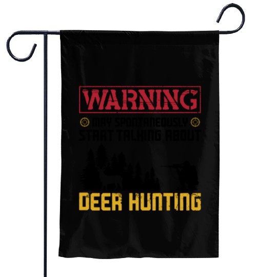 Buck Deer Hunting Hunter Warning Garden Flags