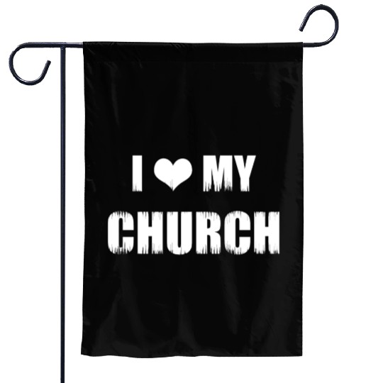 Christianity Gifts I Love My Church Christian Garden Flags