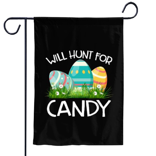 Will Hunt For Candy Funny Easter Gift Garden Flags