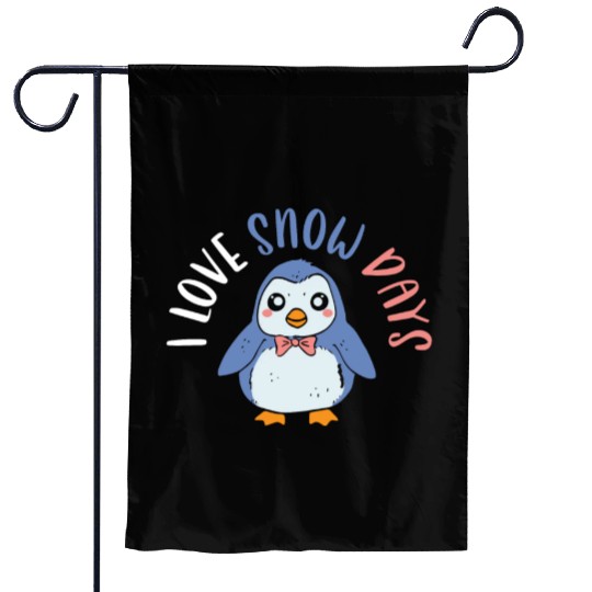 I Love Snow Days Ice Cold Snowy Winter Penguin Garden Flags