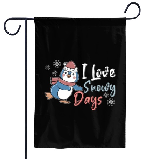I Love Snow Days Ice Cold Snowy Winter Penguin Garden Flags