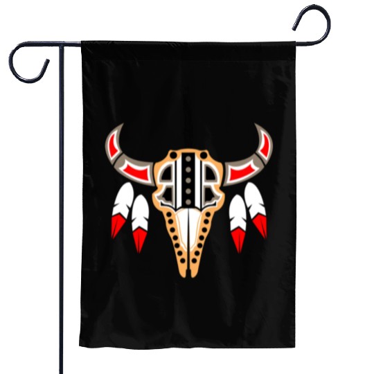 Native American Buffalo Skull for Tribal Art Lover Garden Flags
