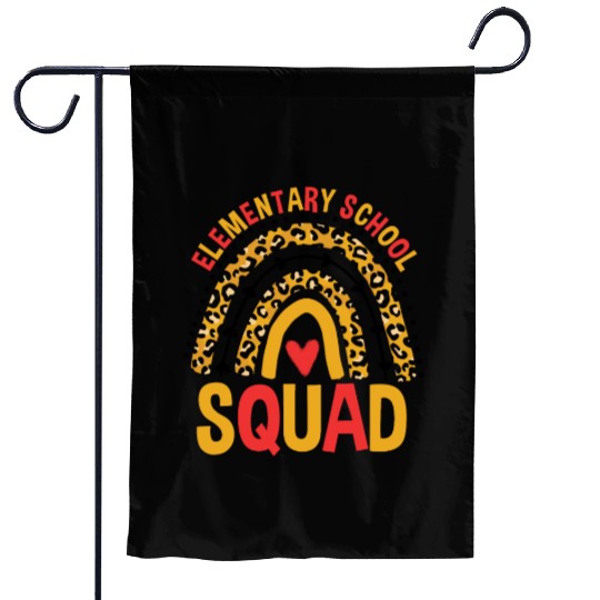 Back To School Leopard Elementary School Squad Garden Flags