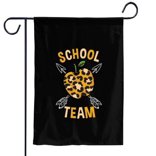 School Back To School Team Leopard Print Garden Flags