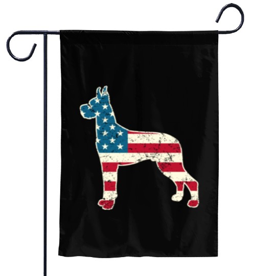 Great Dane American Flag 4th of July Garden Flags for Men