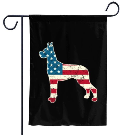 Great Dane American Flag 4th of July Garden Flags for Men