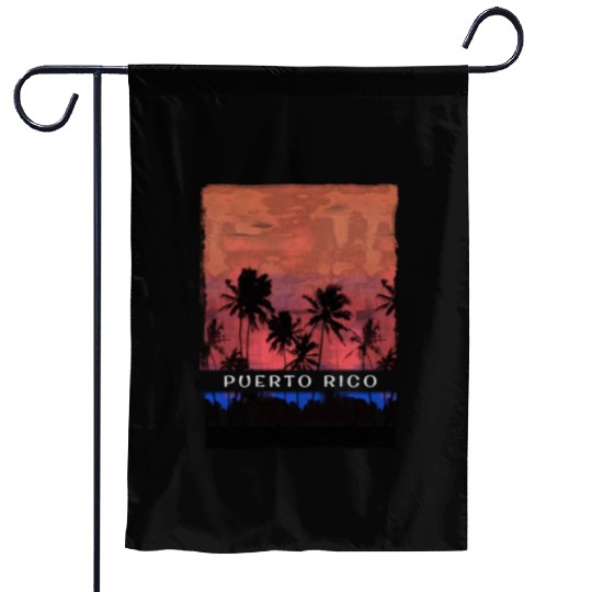 Puerto Rico Caribbean Vacation Souvenir Palm Tree Garden Flags