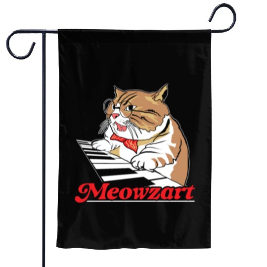 Meowzart Piano Cat Musician Musical Pianist Music Garden Flags