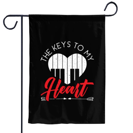 The Keys To My Heart Piano Player Musician Music Garden Flags