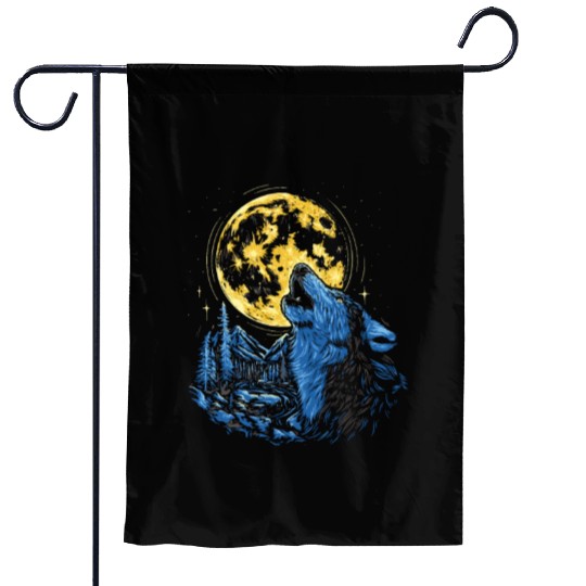 Wolf Moon Forest Wolves Nature Nature Liever Full Garden Flags