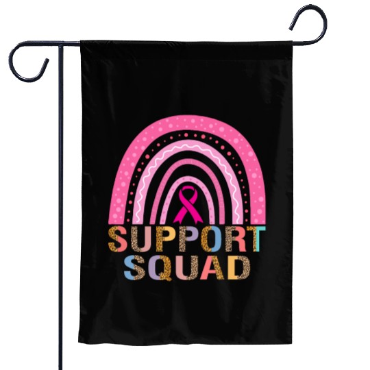 Support Squad Leopard Pink Warrior Breast Cancer Garden Flags