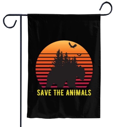 Save The Animals Earth Day Garden Flags
