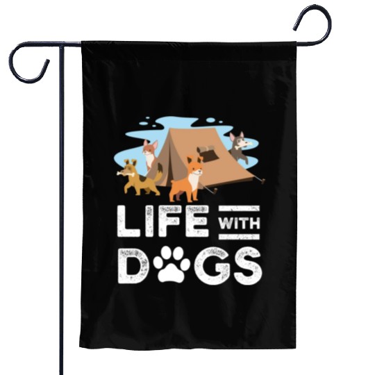 Camping Camper Dog Life With Dogs Dog Lover Gift Garden Flags