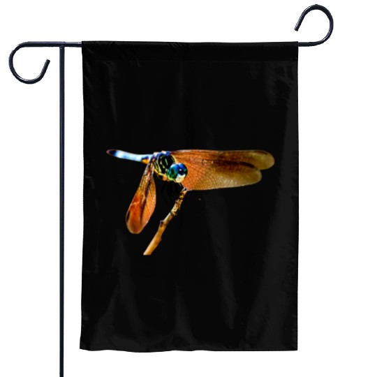 Colorful dragonfly on a branch Garden Flags