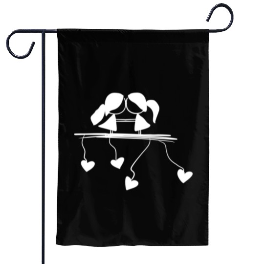 lesbian couple love symbol Garden Flags