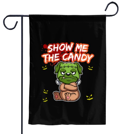 Show Me The Candy Halloween Costume Trick Or Treat Garden Flags