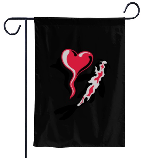 I Love Koi Fish Garden Flags