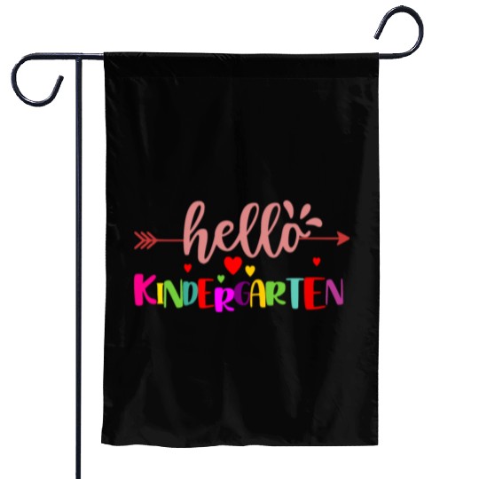 First Day of School Hello Kindergarten Teacher Garden Flags
