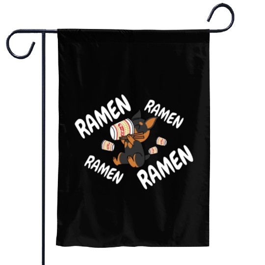 Miniature Pinscher Instant Ramen Noodles Garden Flags
