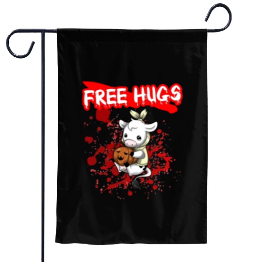 Free Hugs Halloween Sarcasm Scary Creepy Costume Garden Flags