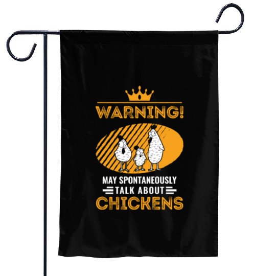 May Spontaneously Talk About Chickens Garden Flags