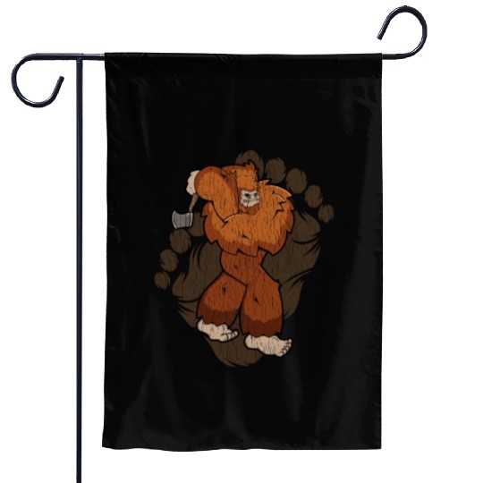 Bigfoot Axe Throwing Sasquatch Throwing Axe Garden Flags